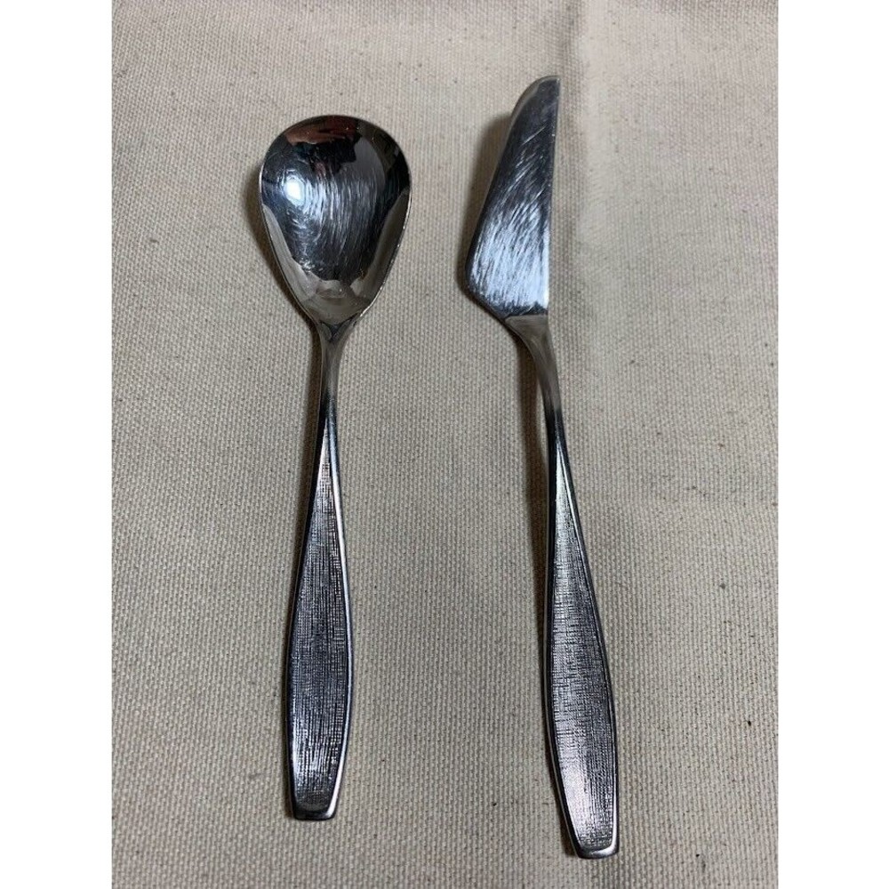 COPY - Carl Mertens CMR13 Butter Knife and Sugar Spoon Solingren Germany 18/8 S…